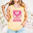 Strike Out Breast Cancer Baseball Ice Cream Drip Comfort Colors Tank Top Grey