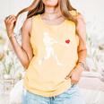 Valentines US Baseball Player Silhouette Heart Comfort Colors Tank Top Grey