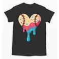 Baseball Drip Melting Ice Cream Baseball Heart Boys Girls Unisex T-Shirt Baseball Drip Melting Ice Cream Baseball Heart Boys Girls Unisex T-Shirt