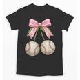 Baseball Girls Women Coquette Pink Bow Baseball Unisex T-Shirt Baseball Girls Women Coquette Pink Bow Baseball Unisex T-Shirt