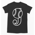 Baseball Sport Player Monogram Cool Initial Letter J Unisex T-Shirt