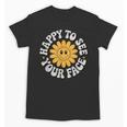 Happy Face Daisy Flower Retro Back To School Cute Graphic Unisex T-Shirt