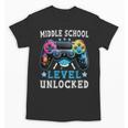 Middle School Level Unlocked Gamer First Day Back To School Unisex T-Shirt Middle School Level Unlocked Gamer First Day Back To School Unisex T-Shirt