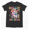 Second Grade Back To School First Day Girls Rollin Unicorn Unisex T-Shirt Second Grade Back To School First Day Girls Rollin Unicorn Unisex T-Shirt