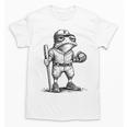 Frog Basketbal Men Women Grumpy Frog Playing Baseball Unisex T-Shirt