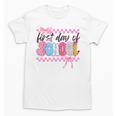 Girl First Day Of School Coquette Bow Pink Back To School Unisex T-Shirt Girl First Day Of School Coquette Bow Pink Back To School Unisex T-Shirt