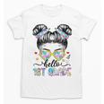 Hello 1st Grade Messy Bun Girl Back To School First Day Unisex T-Shirt Hello 1st Grade Messy Bun Girl Back To School First Day Unisex T-Shirt