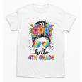 Hello 4th Grade Messy Bun Girls Back To School First Day Unisex T-Shirt Hello 4th Grade Messy Bun Girls Back To School First Day Unisex T-Shirt