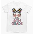 Hello 4th Grade Messy Bun Hair Back To School Girls Unisex T-Shirt Hello 4th Grade Messy Bun Hair Back To School Girls Unisex T-Shirt