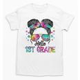 Messy Hair Bun Girl Back To School First Day Hello 1st Grade Unisex T-Shirt Messy Hair Bun Girl Back To School First Day Hello 1st Grade Unisex T-Shirt