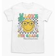 Peace Love 5th Grade Cute Smile Face Back To School Girls Unisex T-Shirt