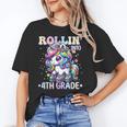 4th Grade Back To School First Day Girls Rollin Unicorn Unisex T-Shirt