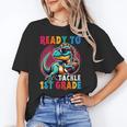 First Day Back To School 1st Grade Boys Football Dinosaur Unisex T-Shirt