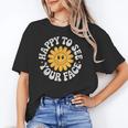 Happy Face Daisy Flower Retro Back To School Cute Graphic Unisex T-Shirt