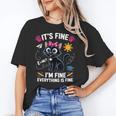 It's Fine I'm Fine Everything Is Fine Cat Back To School Unisex T-Shirt It's Fine I'm Fine Everything Is Fine Cat Back To School Unisex T-Shirt