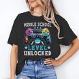 Middle School Level Unlocked Gamer First Day Back To School Unisex T-Shirt Middle School Level Unlocked Gamer First Day Back To School Unisex T-Shirt