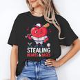 Stealing Hearts And Bases Baseball Player Valentine's Day Unisex T-Shirt