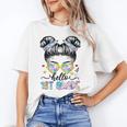 Hello 1st Grade Messy Bun Girl Back To School First Day Unisex T-Shirt Hello 1st Grade Messy Bun Girl Back To School First Day Unisex T-Shirt