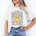 Hello Kindergarten Hippie Smile Face Back To School Unisex T-Shirt Hello Kindergarten Hippie Smile Face Back To School Unisex T-Shirt