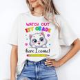 Kids Watch Out 1st Grade Here I Come Girls Cat Back To School Unisex T-Shirt Kids Watch Out 1st Grade Here I Come Girls Cat Back To School Unisex T-Shirt
