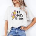 Lil Miss 4th Grade Coquette Bow Pencil Back To School Girls Unisex T-Shirt