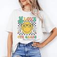 Peace Love 4th Grade Cute Smile Face Back To School Girls Unisex T-Shirt