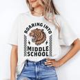 Roaring Into Middle School Tiger Back To School Boy Girl Kid Unisex T-Shirt