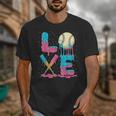 Baseball Love Drip Ice Cream Colorful Baseball Unisex T-Shirt