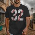 Distressed Baseball Number 32 Jersey Uniform Player Fan Unisex T-Shirt