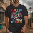 First Day Back To School 1st Grade Boys Football Dinosaur Unisex T-Shirt