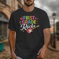 First Grade Rocks Colorful Back To School Guitar Unisex T-Shirt First Grade Rocks Colorful Back To School Guitar Unisex T-Shirt
