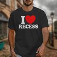 I Love Recess Red Heart Back To School Kids Recess Unisex T-Shirt