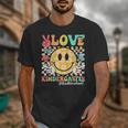 Peace Love Kindergarten Smile Face Back To School Girls Kids Unisex T-Shirt Peace Love Kindergarten Smile Face Back To School Girls Kids Unisex T-Shirt