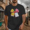Pencil Coquette Bow Happy First Day Of School Back To School Unisex T-Shirt Pencil Coquette Bow Happy First Day Of School Back To School Unisex T-Shirt