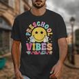 Preschool Vibes Smile Face Back To School Kinder Girls Kids Unisex T-Shirt Preschool Vibes Smile Face Back To School Kinder Girls Kids Unisex T-Shirt