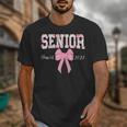 Senior 2027 Floral Pink Bow Back To School Class Of 2027 Unisex T-Shirt