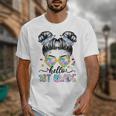 Hello 1st Grade Messy Bun Girl Back To School First Day Unisex T-Shirt Hello 1st Grade Messy Bun Girl Back To School First Day Unisex T-Shirt