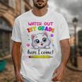 Kids Watch Out 1st Grade Here I Come Girls Cat Back To School Unisex T-Shirt Kids Watch Out 1st Grade Here I Come Girls Cat Back To School Unisex T-Shirt
