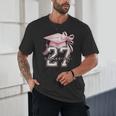 Girls Class Of 2027 Back To School Senior 2027 Coquette Bow Unisex T-Shirt Girls Class Of 2027 Back To School Senior 2027 Coquette Bow Unisex T-Shirt