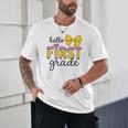 Hello First Grade For Girls Boys Cute Back To School Pencil Unisex T-Shirt