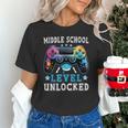 Middle School Level Unlocked Gamer First Day Back To School Unisex T-Shirt Middle School Level Unlocked Gamer First Day Back To School Unisex T-Shirt