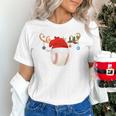 Baseball Christmas Reindeer Santa Hat Sports Player Xmas Unisex T-Shirt