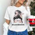 Custodian Life Messy Bun Hair Glasses Leopard Back To School Unisex T-Shirt