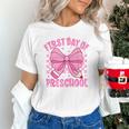 First Day Of Preschool Coquette Bow Back To School Girls Unisex T-Shirt First Day Of Preschool Coquette Bow Back To School Girls Unisex T-Shirt