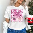 First Day Of School Girls Coquette Bow Back To School Performance Unisex T-Shirt First Day Of School Girls Coquette Bow Back To School Performance Unisex T-Shirt