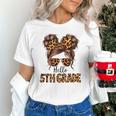 Hello 5th Grade Messy Hair Bun Girl Back To School First Day Unisex T-Shirt