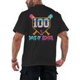 100 Days Of School Baseball Ice Cream Drip 100th Day School Men's Back Print T-Shirt