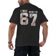 I Was 6 Now I'm 7 Year Old Birthday 67 Meme Baseball Bday Men's Back Print T-Shirt