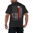 American Flag Baseball Team Baseball Player Baseball Men's Back Print T-Shirt