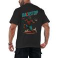 Backstop Catcher Baseball Graphic Men's Back Print T-Shirt Backstop Catcher Baseball Graphic Men's Back Print T-Shirt